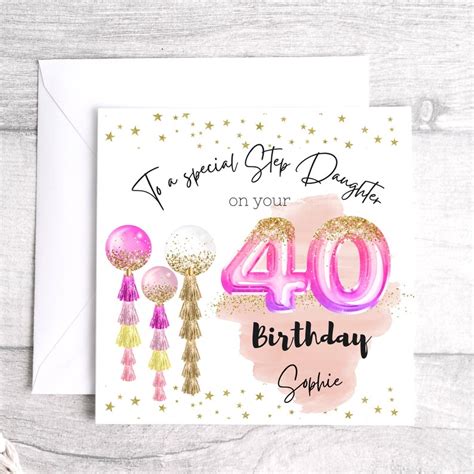 40th Birthday Card Personalised 40th Birthday Card Age 40 Etsy Uk