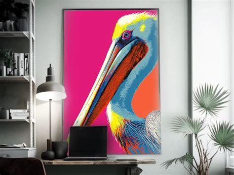 Colorful Fauvism Inspired Bird Poster Vibrant Cmyk Overpainting