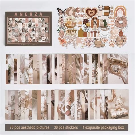 Buy Anerza Pcs Beige Wall Collage Kit Aesthetic Pictures Boho Room