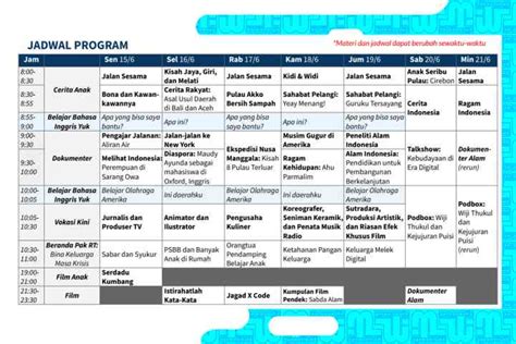 Jadwal Materi Belajar Dari Rumah Tvri Juni Ayo Madrasah