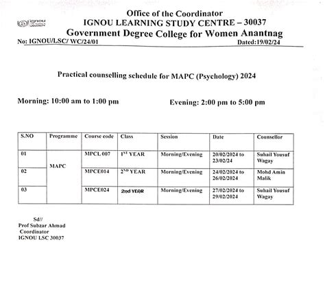 IGNOU RC Srinagar News Events Latest Practical Schedule Of CPLT