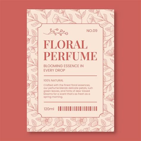 Free Vector Elegant Perfume Label Template Design