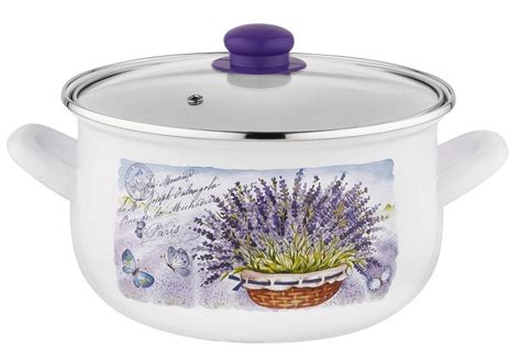 Garnek Emaliowany Lavanda 18 Cm 3 L Emalia Polska Pleszew 0G0757