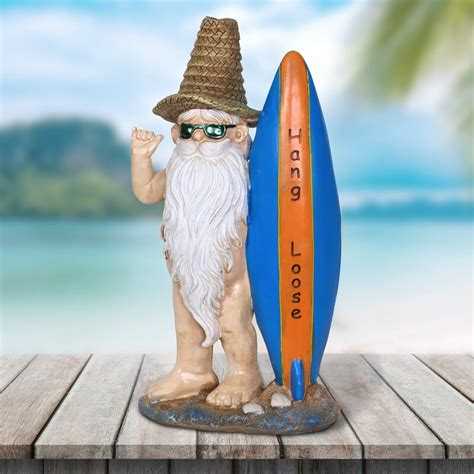 Highland Dunes Beach Bum Naked Surfer Gnome Statue Reviews Wayfair