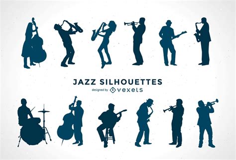 Jazz Musicians Silhouette Set Vector Download