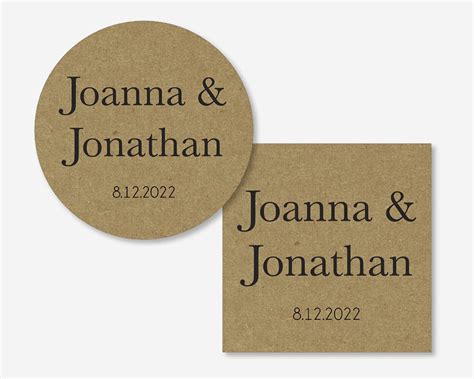 Wedding Stickers Personalized Wedding Stickers Kraft