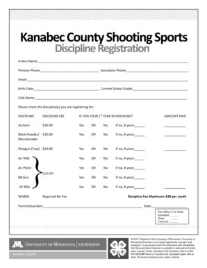 Fillable Online Shooting Sports Registration Form Extension