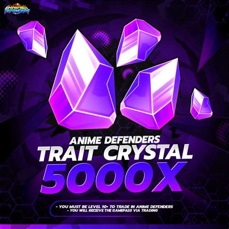 Anime Defenders 5000 Reroll Trait Crystal Fast Delivery Trade Only