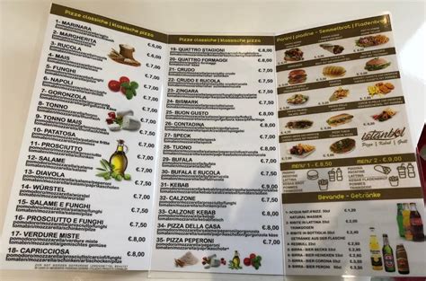 Menu at Istanbul Kebab Pizza Grill restaurant Urtijëi