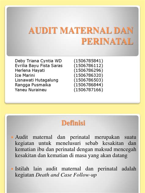 Audit Maternal Dan Perinatal Pdf