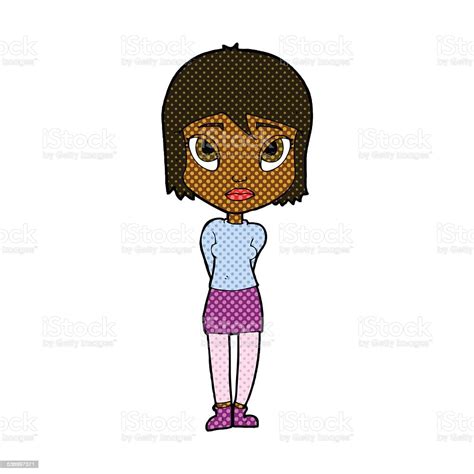 Comic Cartoon Shy Girl Stock Illustration Download Image Now Adult Cheerful Clip Art Istock