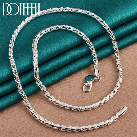 Doteffil Sterling Silver Mm Inch Snake Chain Necklace For Man