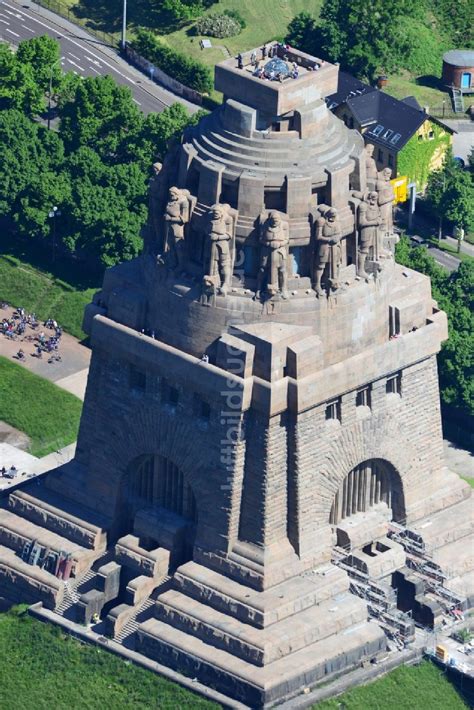 Leipzig von oben Völkerschlachtdenkmal in Leipzig in Sachsen