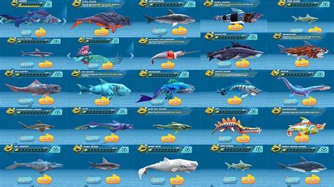 Hungry Shark Evolution All 24 Sharks Unlocked Android Ios Gameplay 2021 Youtube