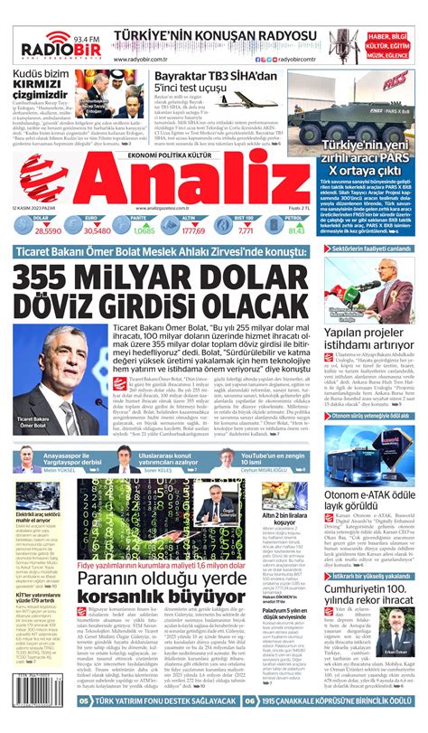 Analiz Gazetesi Analiz Man Et Oku Haberler Kas M