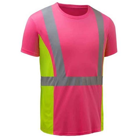 Ladies Pink Short Sleeve Safety Shirt National Safety Gear