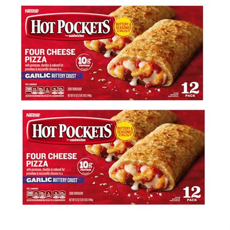 Hot Pockets Four Cheese Pizza Parmesan Cheddar Provolone And