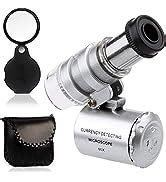 KINGMAS Mini 60x Microscope Magnifying With LED Light Pocket Jewelry