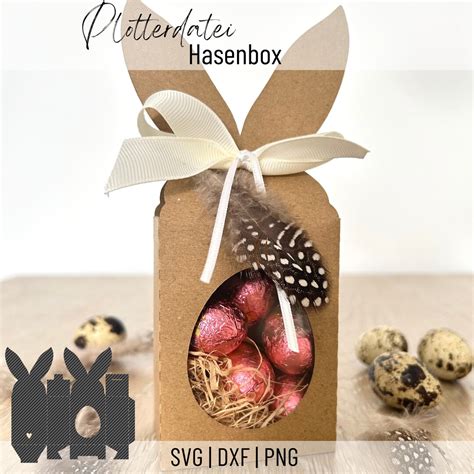 Plotterdatei Geschenkschachtel Hase Svg Png Dxf Box Ostern