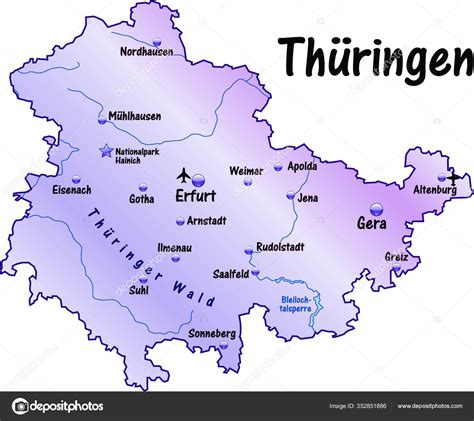 Thuringia Germany Island Map All Important Topographic Information