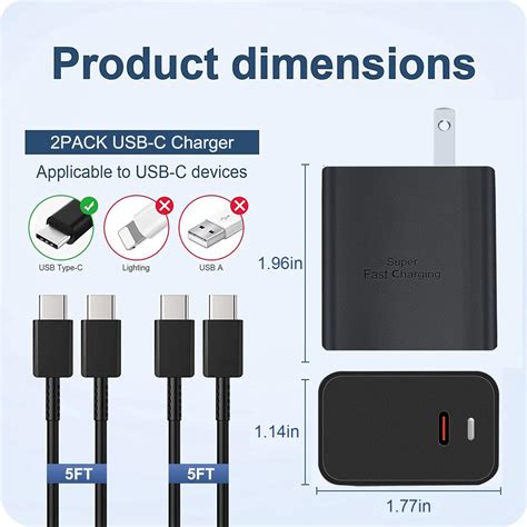 Buy 45 Watt Usb C Charger 2 Pack For Samsung Charger Fast Charging