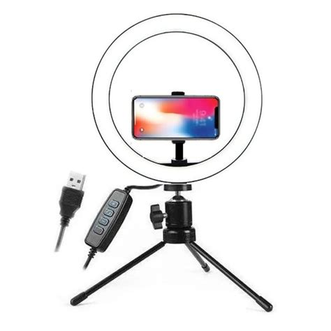 Aro Luz Led Regulable Cm Con Mini Tripie Para Foto Video Maquillaje