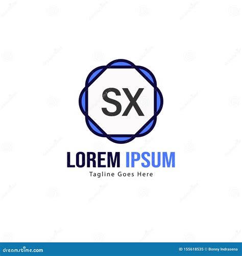 Initial Sx Logo Template With Modern Frame Minimalist Sx Letter Logo