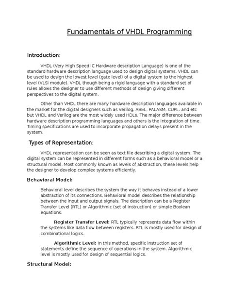 PDF Fundamentals Of Vhdl DOKUMEN TIPS