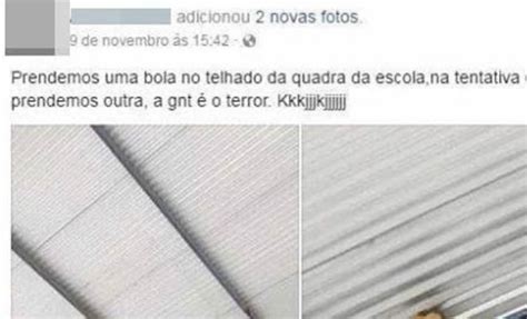 Predemos Uma Bola No Telhado Da Quadra Da Escola Aziume Blog De Humor