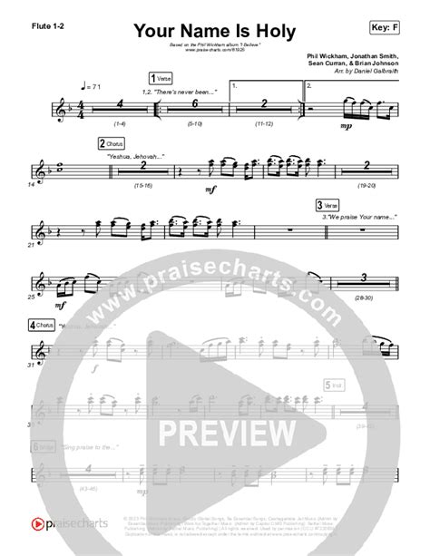 Your Name Is Holy Flute Sheet Music Pdf Phil Wickham Praisecharts