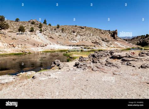 Hot Springs At Hot Creek Geological Site Near Mammoth Stock Photo Alamy