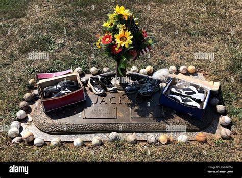 This Sept 29 2019 Photo Shows The Grave Of Shoeless Joe Jackson And His Wife Katie In