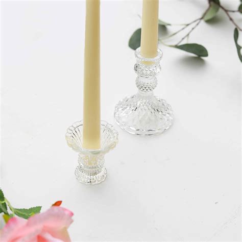 Ornate Vintage Glass Taper Candle Holders Oxum Event Design