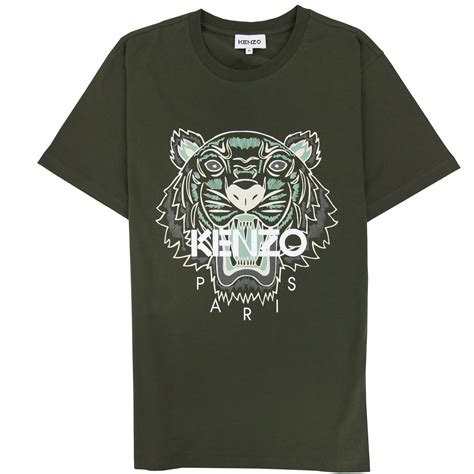 Kenzo Icon Tiger T Shirt Dark Khaki Onu