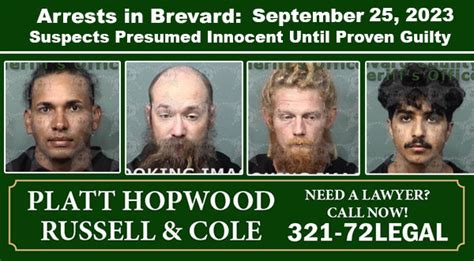 Arrests In Brevard County September 25 2023 Suspects Presumed Innocent Until Proven Guilty