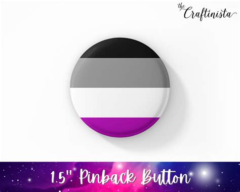 Asexual Flag Button Asexual Pride Pin Queer Buttons Etsy