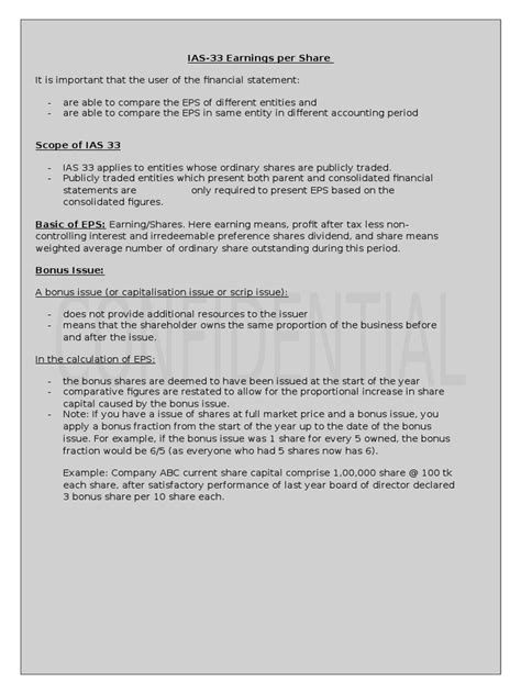 Ias 33 Earnings Per Share Pdf