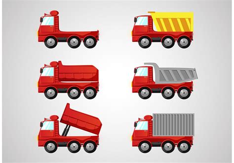 Red Dump Truck Vectors Pack 83588 Vector Art at Vecteezy