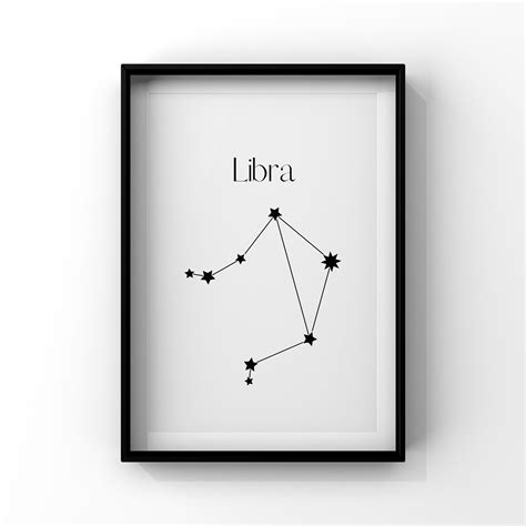 Libra Constellation Art Print Star Sign Print Horoscope Etsy Uk