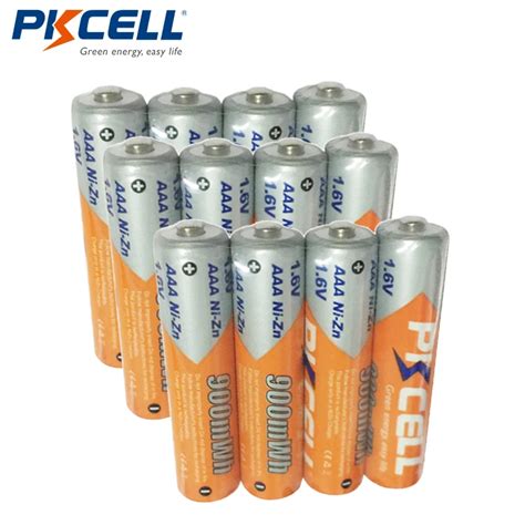 12Pcs Lot PKCELL Ni Zn AAA Battery 900mWh 1 6V AAA NIZN Rechargeable