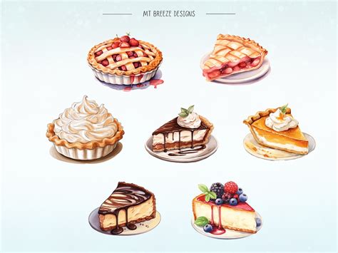 Pastries Watercolor Clipart Set 38 High Resolution Cake Dessert