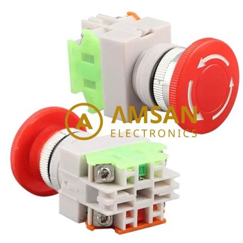 Emergency STOP Switch LAY37 LAY7 PCB Y090-11ZS Latching 1NO 1NC 22mm ...