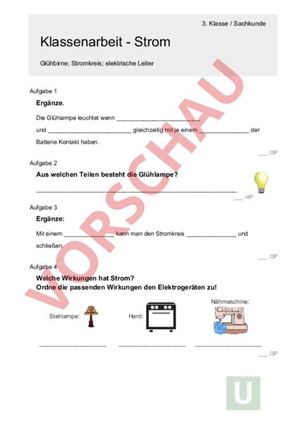 Arbeitsblatt Strom Physik Elektrizit T Magnetismus