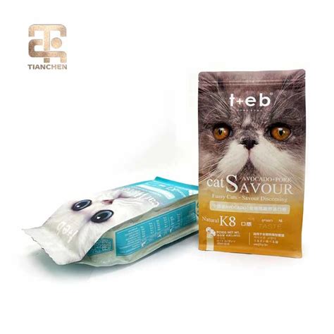 Stand Up Pouch Heat Seal Flat Bottom Resealable Pet Food Packaging