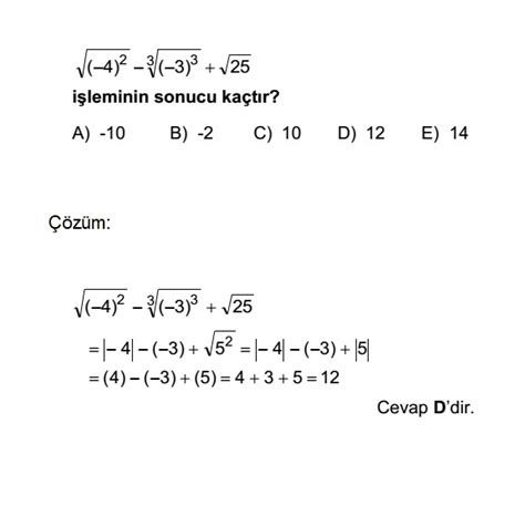 9 Sınıf Köklü Sayılar Sınavlarda Çıkmış Sorular Ve Çözümleri 15 →