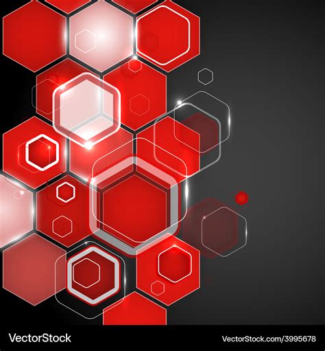 Abstract Red Background Hexagon Royalty Free Vector Image