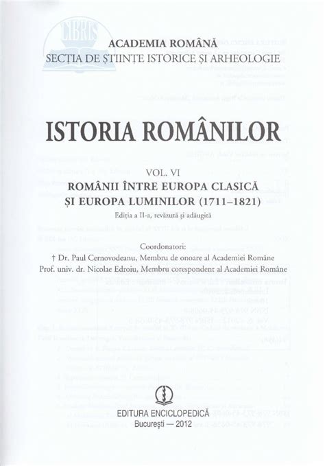 Pdf Istoria Romanilor Vol Vi Academia Romana Cdn Libris Ro