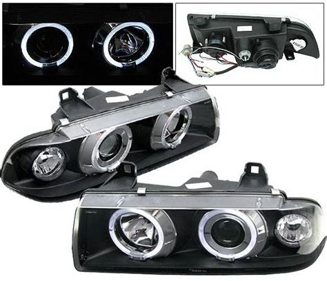 Bmw Series Car Option Dual Halo Projector Headlights Black Lp