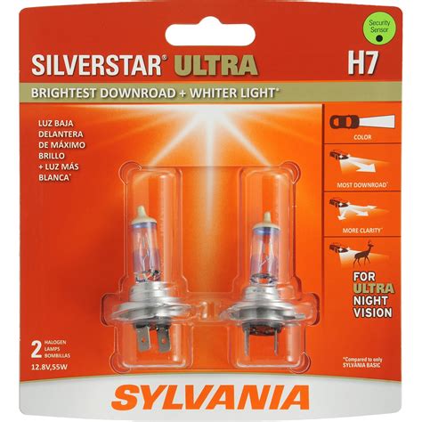 Sylvania H7 SilverStar Ultra Halogen Headlight Bulb, Pack of 2 - Walmart.com