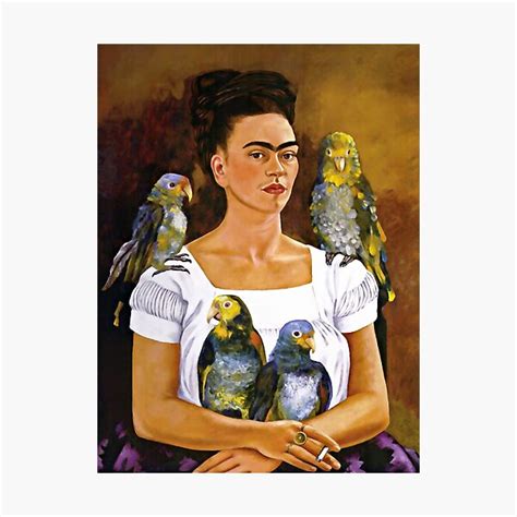 Lámina fotográfica Frida Kahlo Autorretrato Yo y mis loros 1941